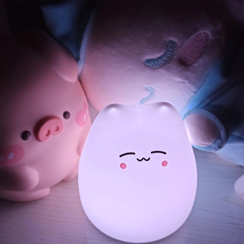 Adorable Mini Cat Night Lamp - 7-Color Changing, Pat Touch, Eye-Friendly - Perfect Gift for Everyone